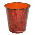 Plastic Brown Wood Design Open Top Waste Bin (B06-2015-2)